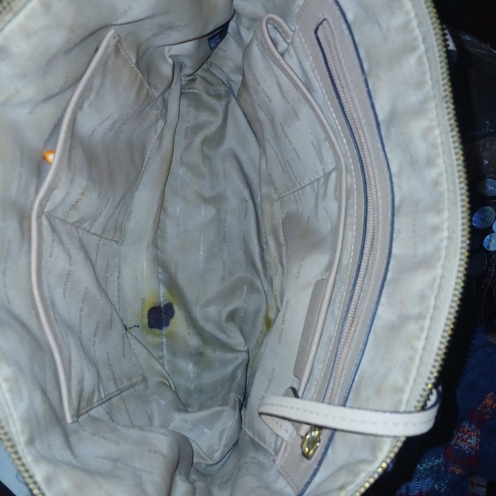 Michael Kors Beige Tote with Gold Accents - Picture 3 of 4